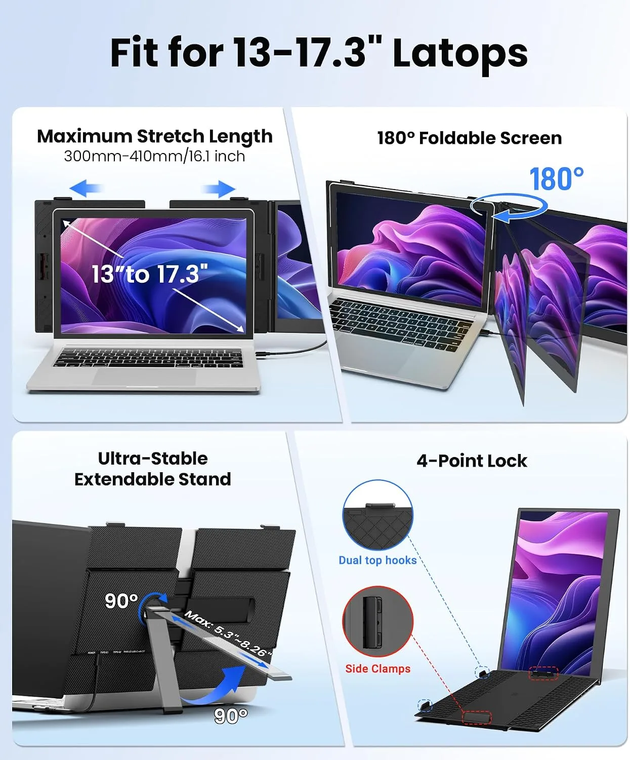 14" Laptop Screen Extender, Ultra Lightweight & Portable Monitor