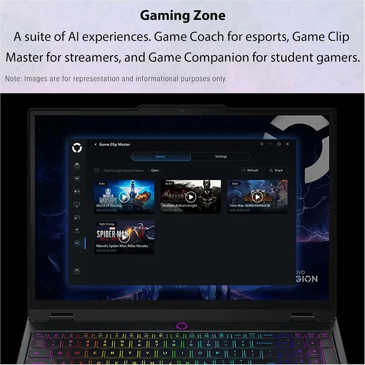 Lenovo Legion 5 Gen 10 Gaming Laptop, AMD Ryzen 7-260, 32 GB DDR5 RAM, 2 TB PCIe SSD, 15.1" WQXGA (2560x1600) Display, Nvidia G-Force RTX 5060, 24-Zone RGB Backlit Keyboard, W11 Pro, Eclipse Black