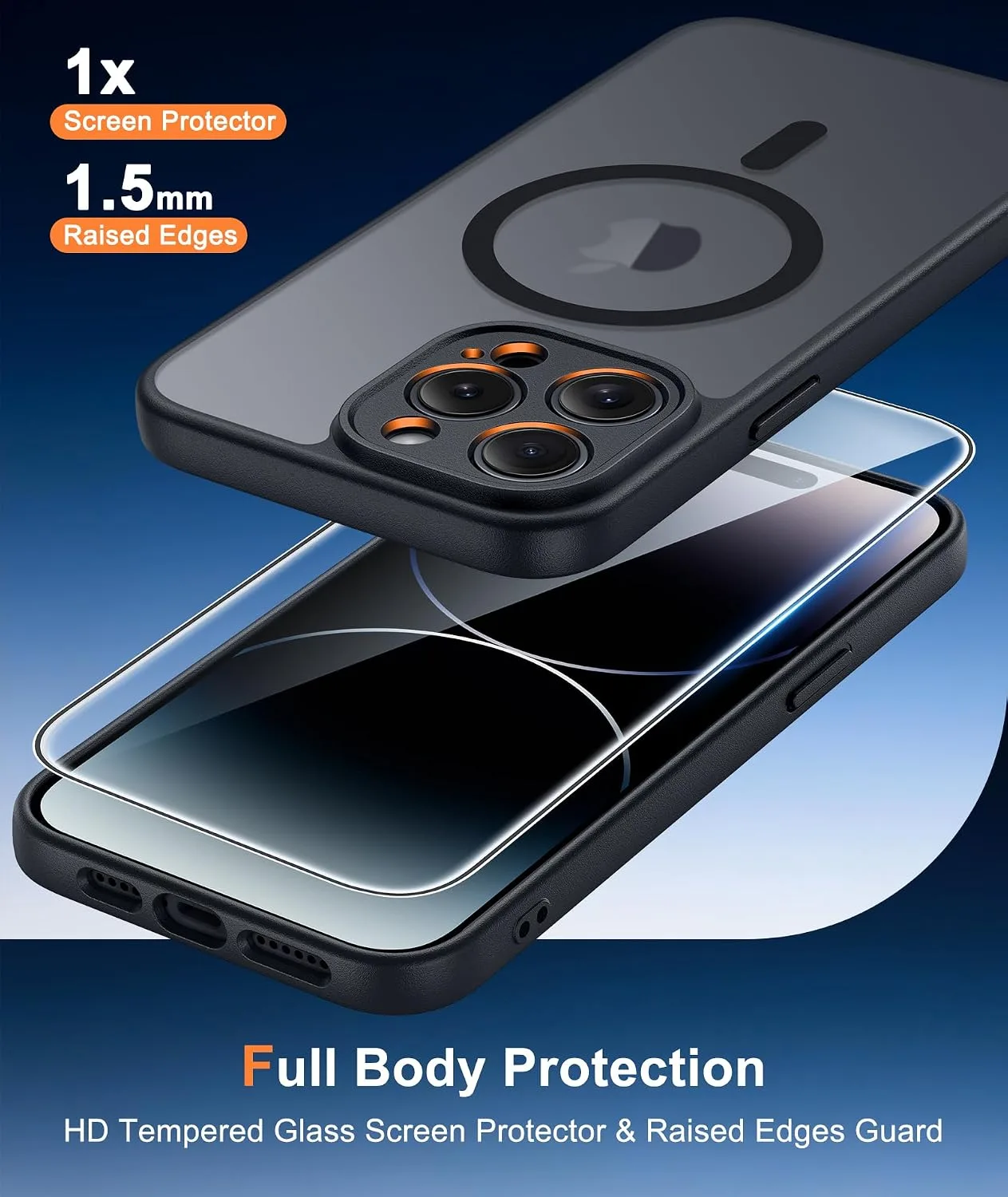 FNTCASE for iPhone 14 Pro Max Case Fit for MagSafe Black