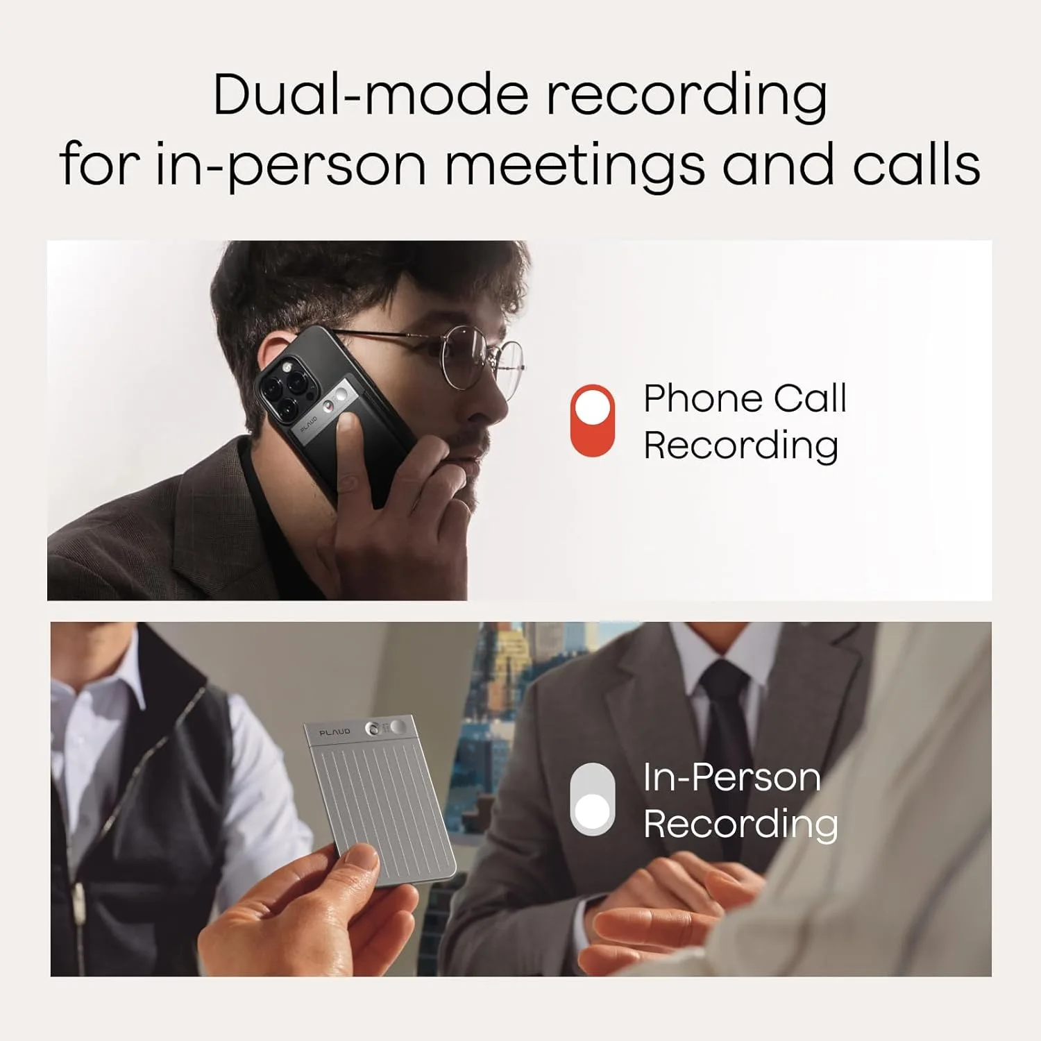 Plaud Note AI Voice Recorder Transcribe Summarize, Silver, Non-Pro Version