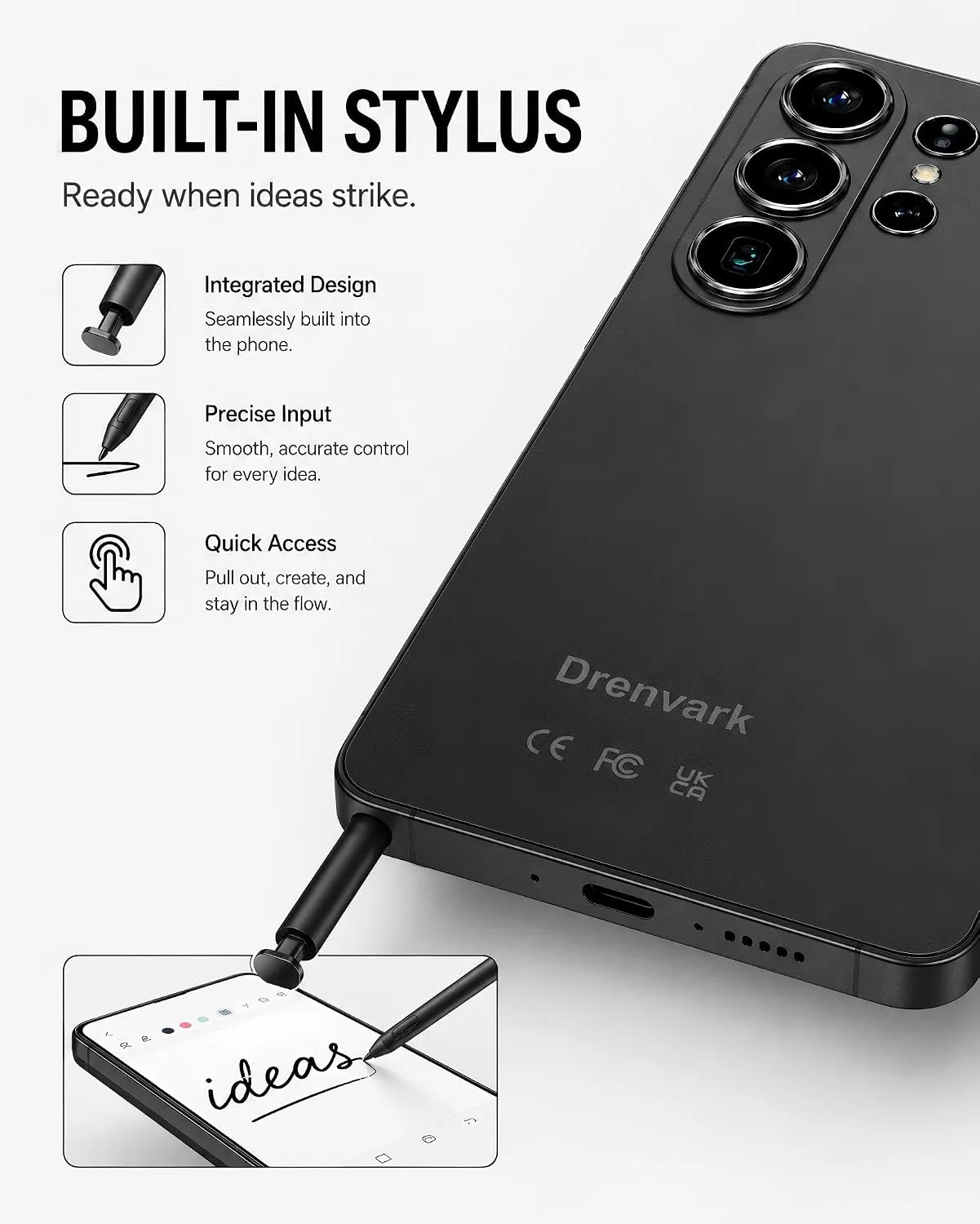 26 Ultra Android Phone,16GB+512GB Unlocked Phone, Android 16 Smartphone with Stylus, 7000mAh Titanium Battery, 50MP Camera, Dual SIM Dual Standby, Face Locked-Black