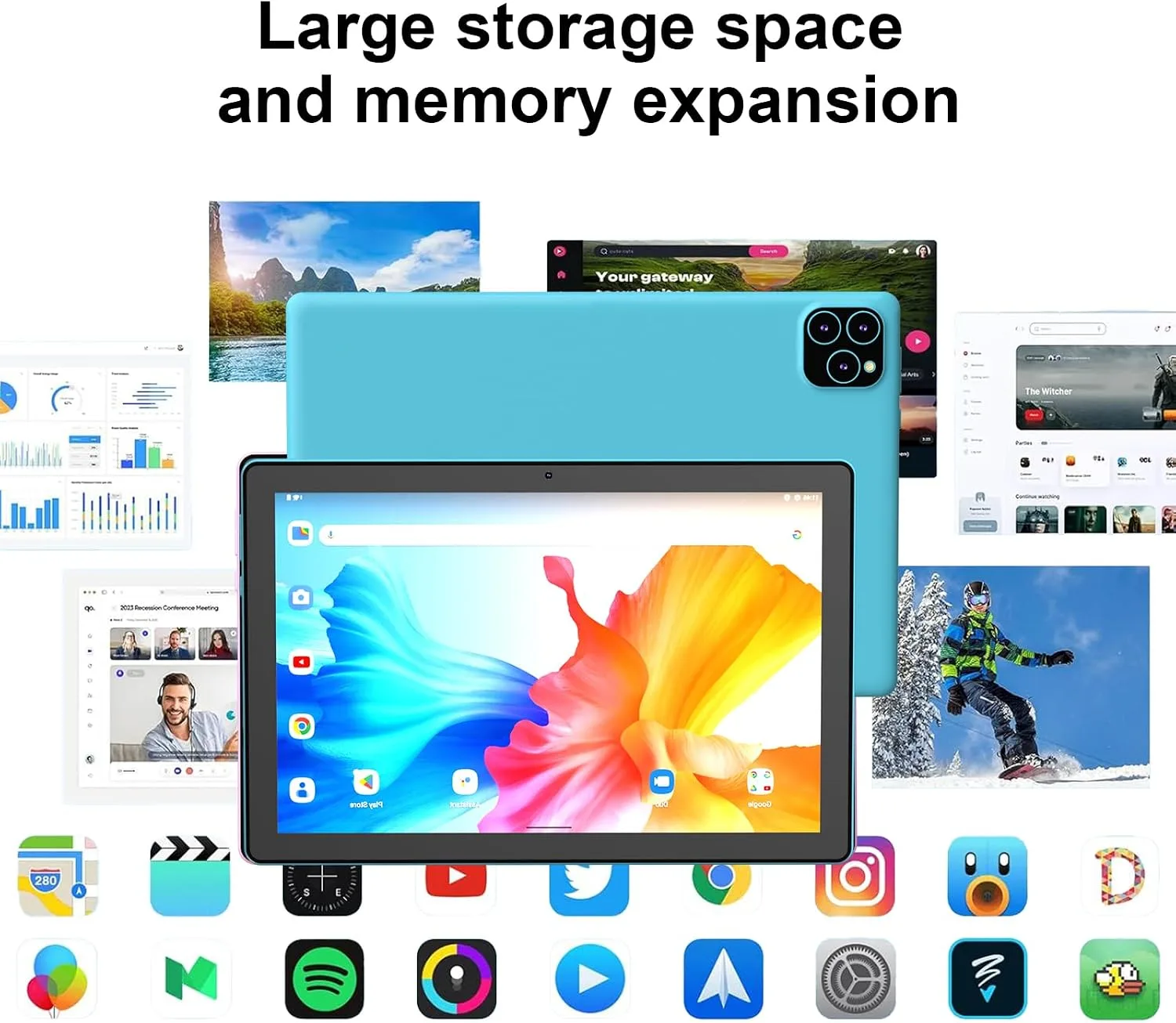 Android 16 Tablet 10 Inch, 12(3+9) GB RAM+64GB ROM, 2 in 1 Tablets with Keyboard Case Mouse Stylus, 2.0GHz Five-core Processor, 1280 * 800 IPS HD Screen, 5G WiFi6 BT 5.3 Tableta PC