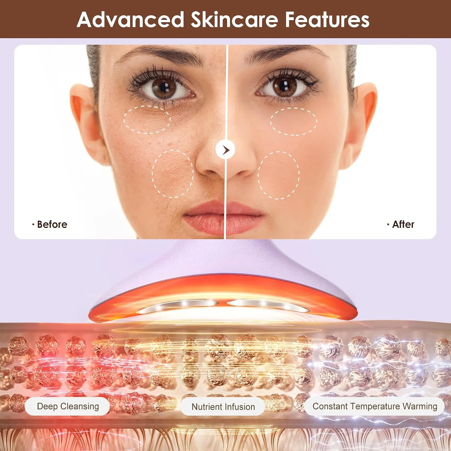 Heated Neck Face Massager with Vibration, Constant Temperature Therapy, USB Rechargeable, 3 Adjustable Speeds, Reduce Fatigue Improve Skincare Absorption