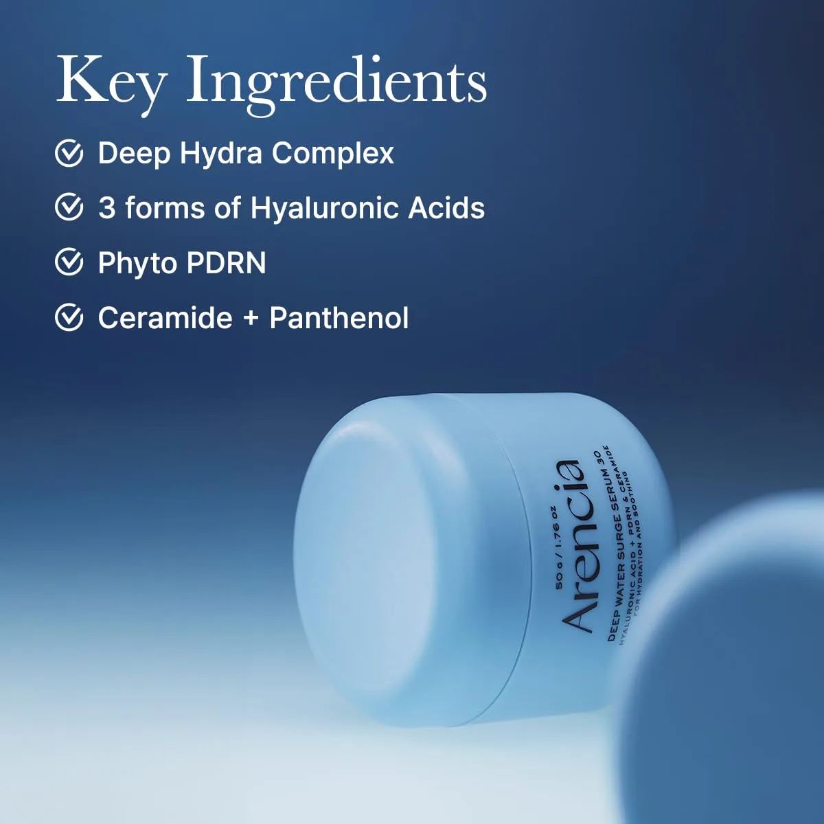 Arencia PDRN Hyaluronic Acid Serum Moisturizer - Gel Cream For Intensive Hydration, Soothing, Glow and Glss Skin, Korean Skincare, Overnight Serum, 50g / 1.76 oz