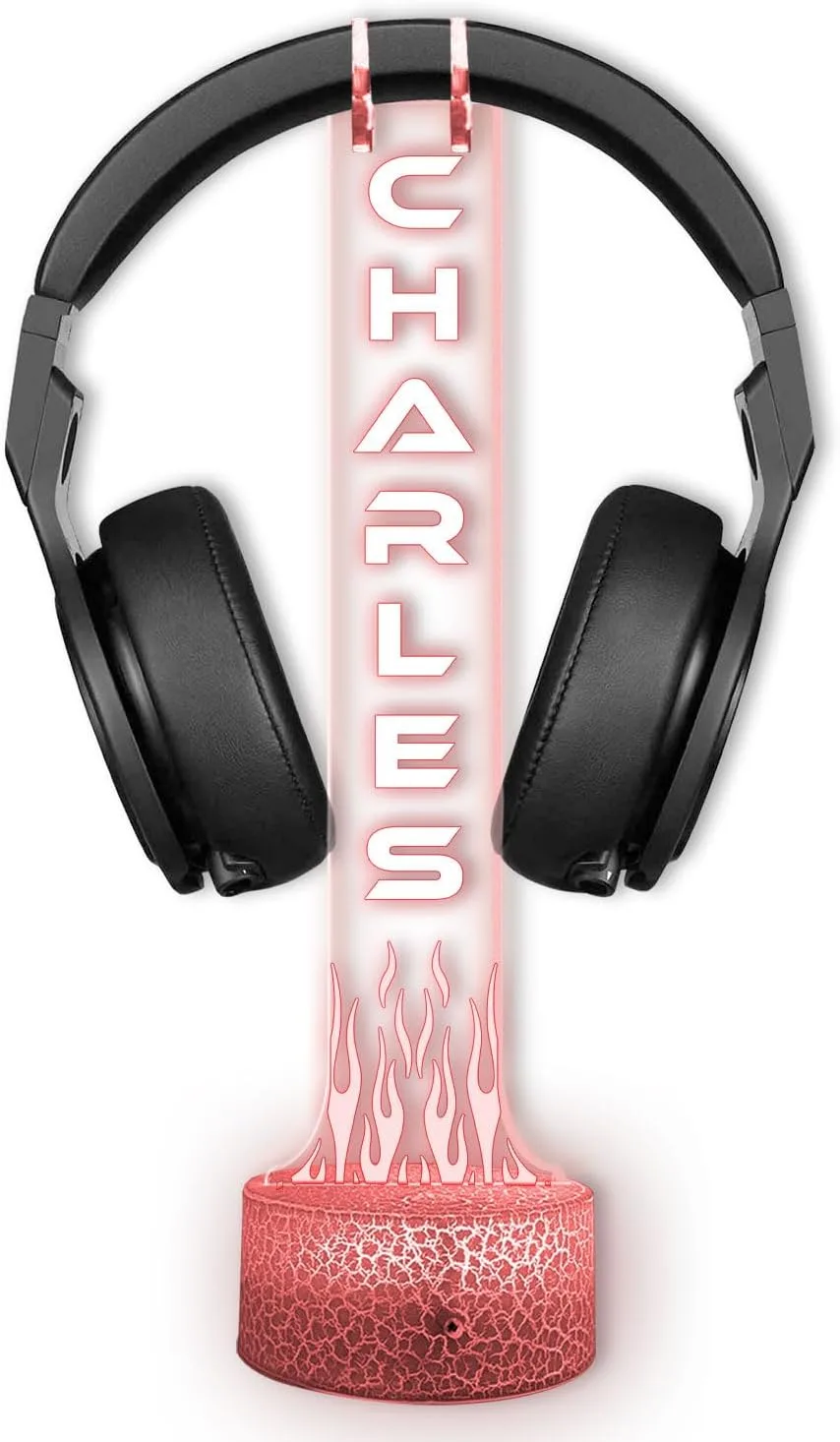 Custom Headphone Stand RGB Light, Personalized Headset Holder with Name, Gift for Gamer, Valentine Gift for Boyfriend, Gamer Room Decoration, Gifts for Him