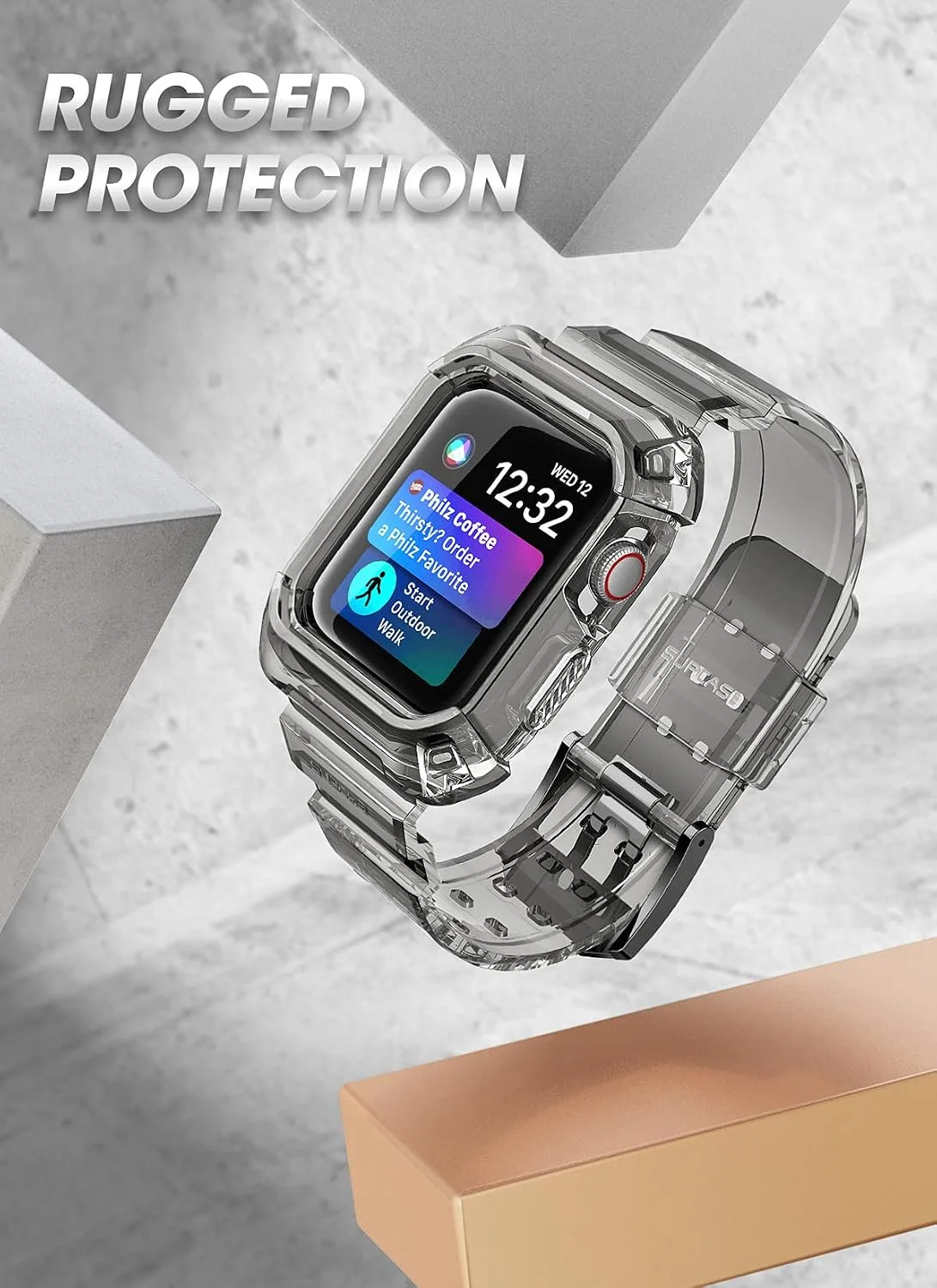 SUPCASE for Apple Watch 9/8/7/6/5/4/SE Case with Band 44mm/45mm FrostBlack