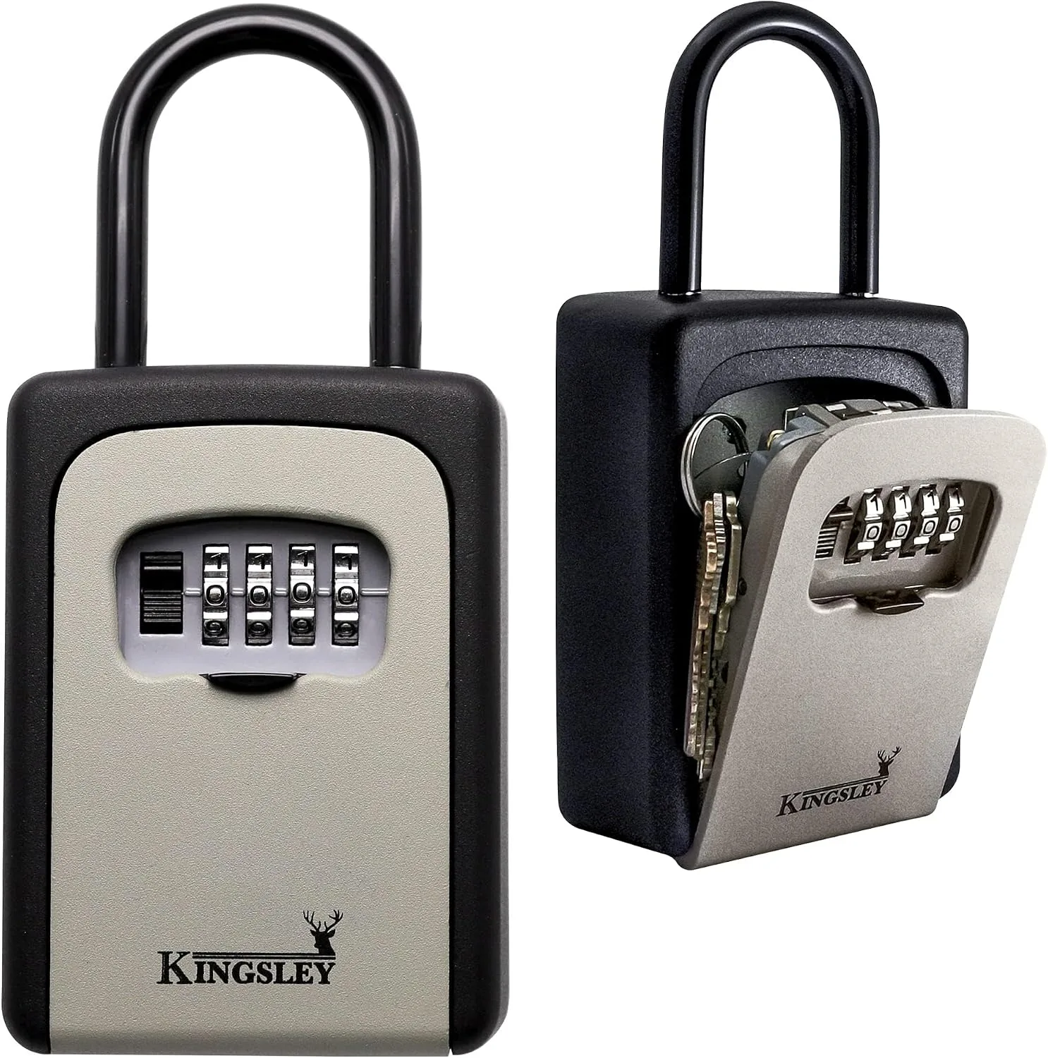 Kingsley QCH-812 Extra Large Capacity Key Storage Box, Hanging or Wall Mounted, Water Resistant Realtor Key Lock Box for AirBnB, Spare Keys, Home, Apartment