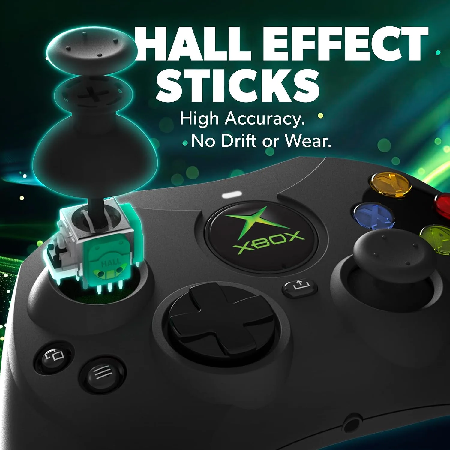 Hyperkin - DuchesS Wired Controller for XBOX Series X|S, XBOX One, Windows 10|11, PC, with Hall Effect Joysitcks, Audio Jack, Impulse Triggers, Black - Officially licensed