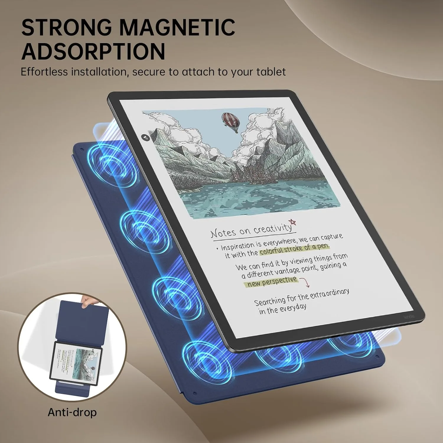 MoKo Magnetic Case for 11" Kindle Scribe 3rd & Colorsoft 1st,for Gri