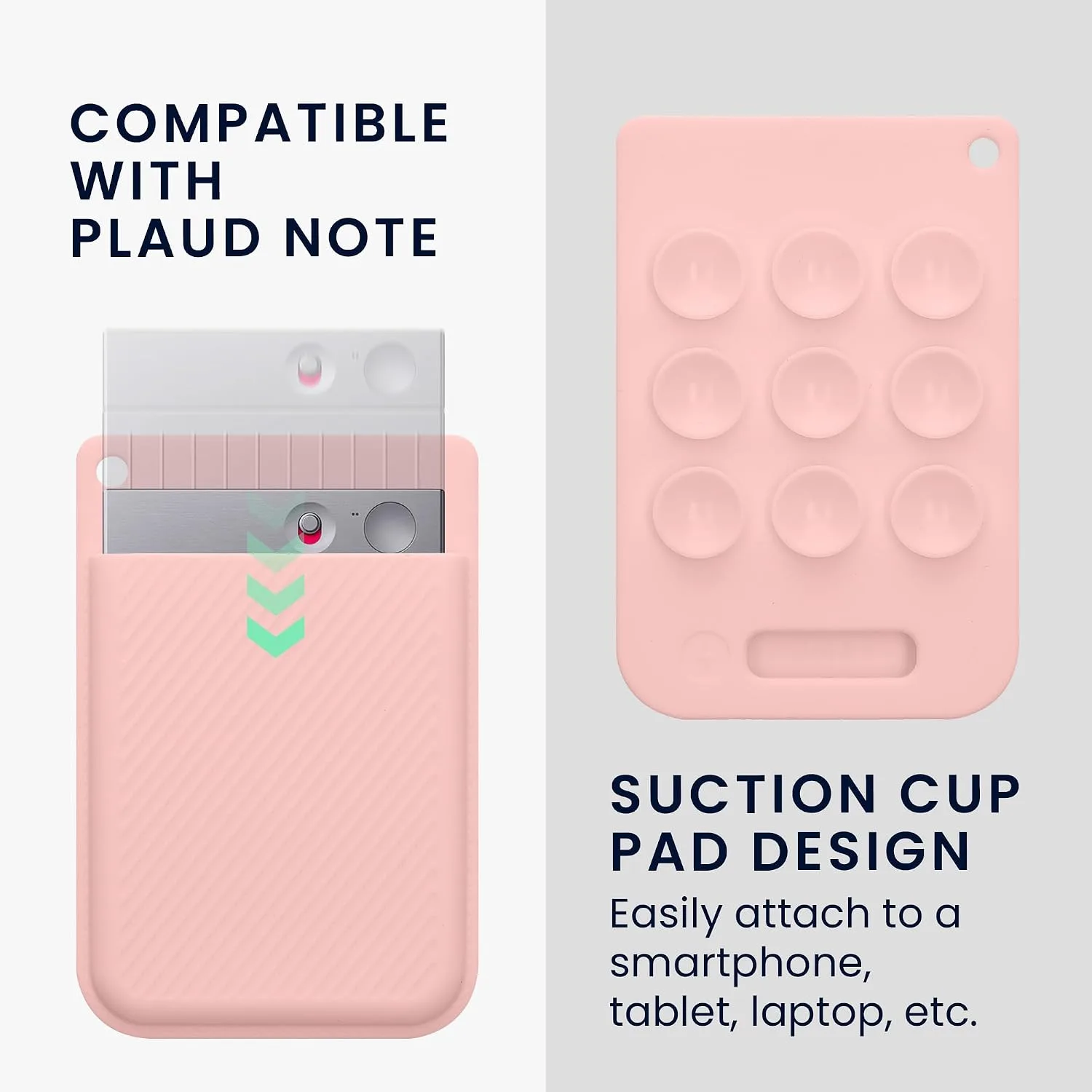 kwmobile AI Voice Recorder Cover Compatible with PLAUD Note AI Voice Recoder - Suction Cup Mount - Dusty Pink