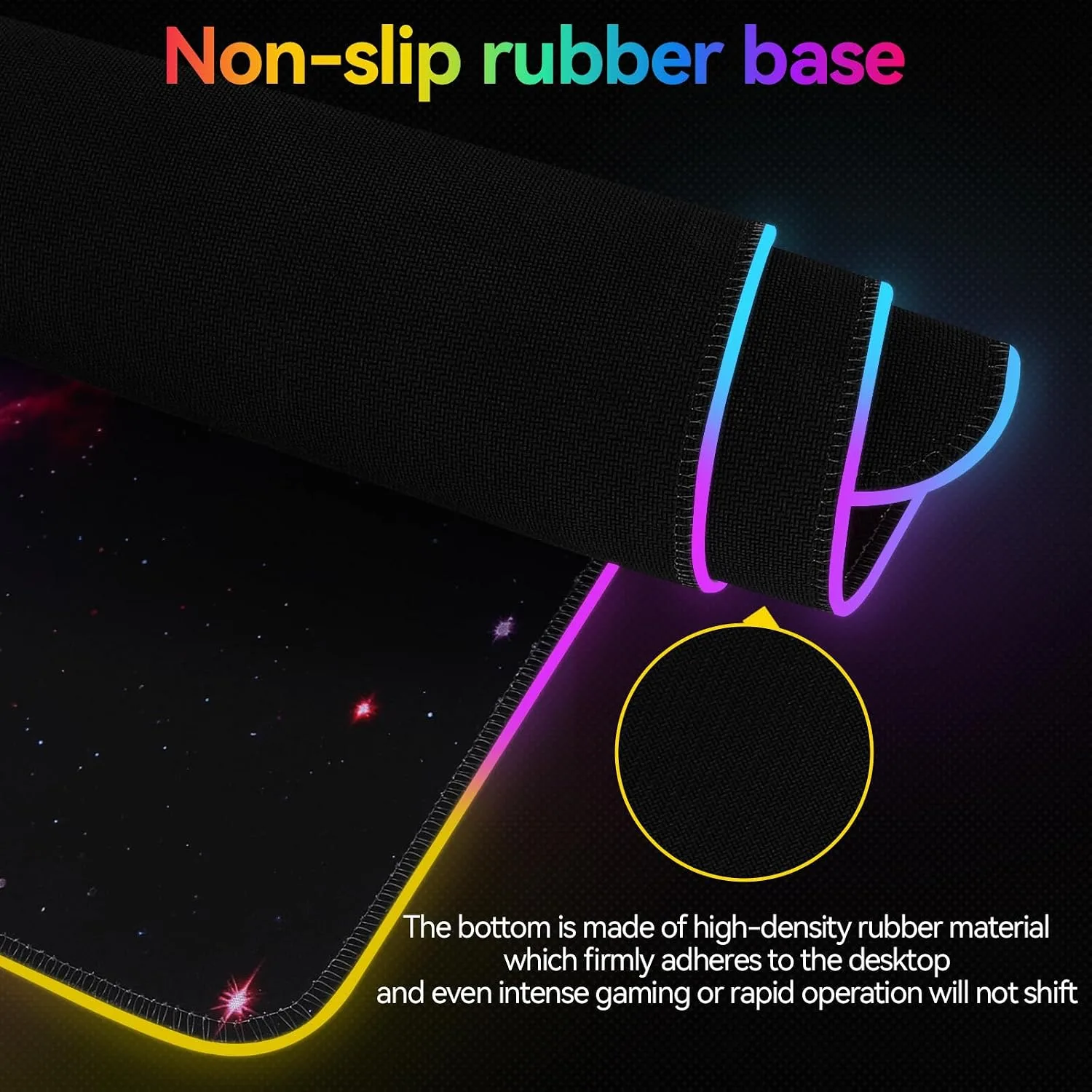 TIDALSOIL RGB Gaming Mouse Pad, Starry Sky 31.5x11.8 in LED Desk Mat