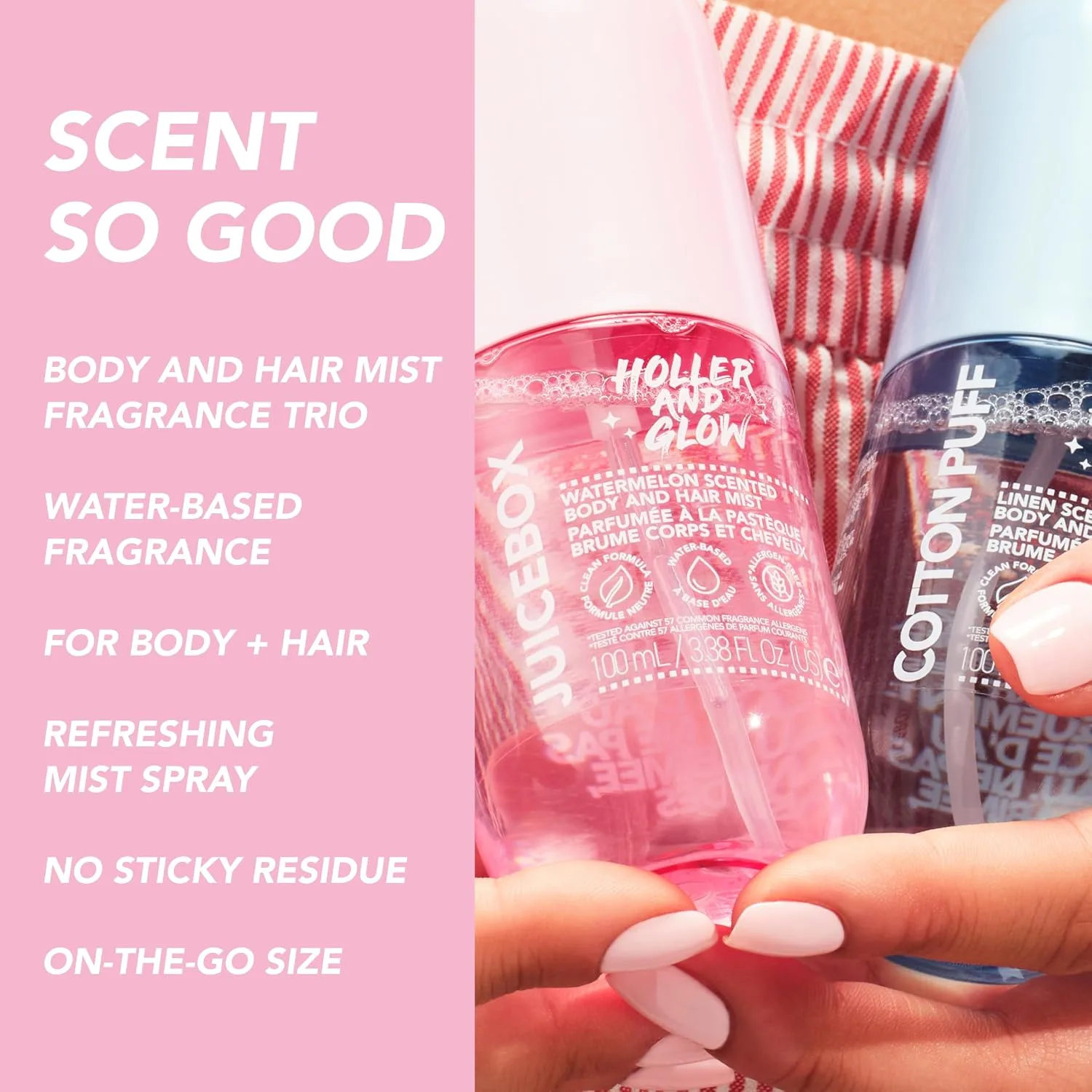 Holler And Glow Scent So Good Variety Pack Body & Hair Fragrance Mist Trio