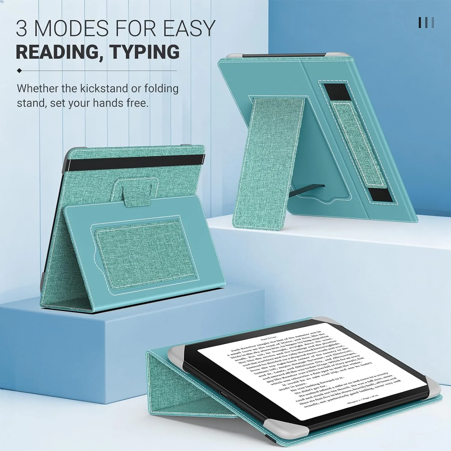 MoKo Universal Case for 6.8,7 Inch Paperwhite eReaders&Tablets,Denim Green