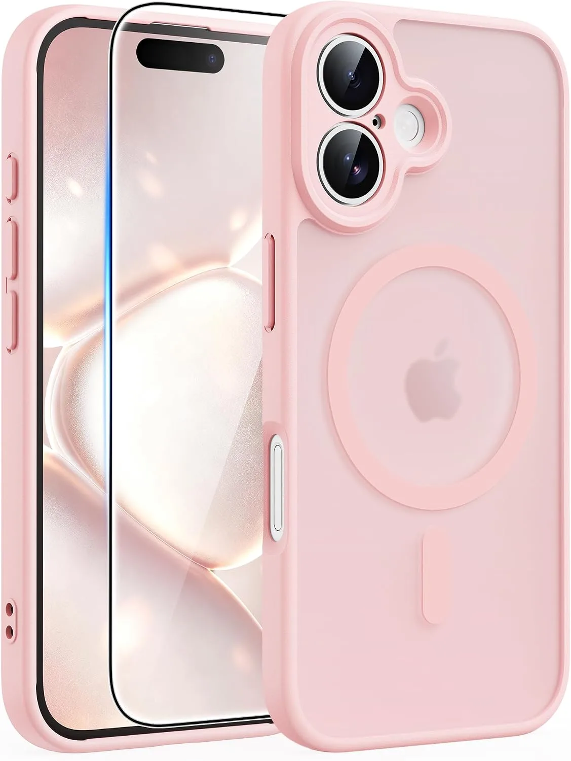 FNTCASE for iPhone 16 Case Fit for MagSafe Light Pink