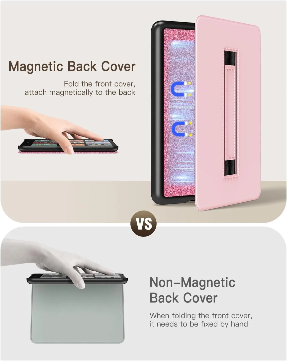 MoKo Case for 7" Kindle Paperwhite 12th Gen 2024 & Colorsoft, Shiny Pink