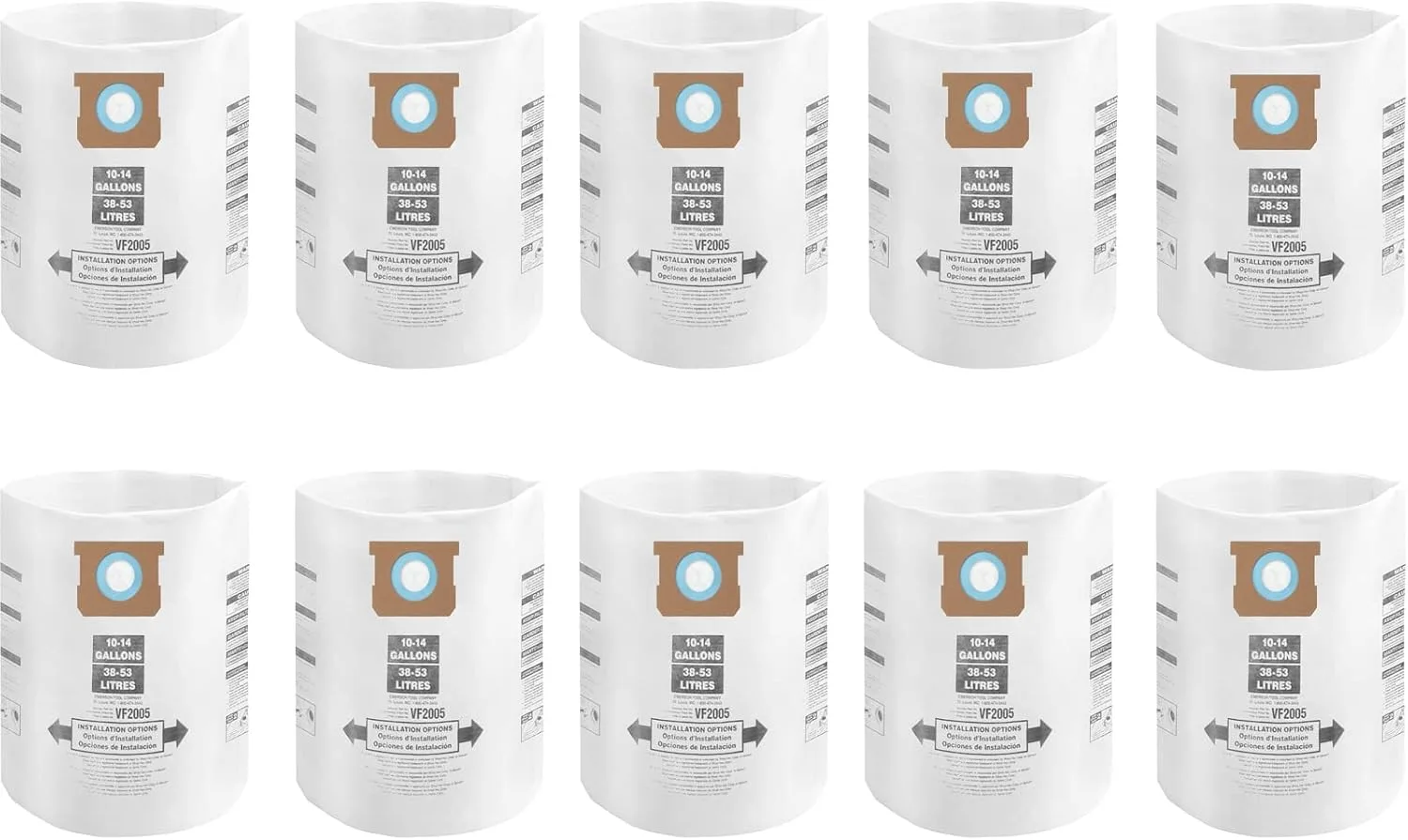 10 Pack ALYYDBG Shop Vac Bags 10-14 Gallon Type F/I 90662 90672