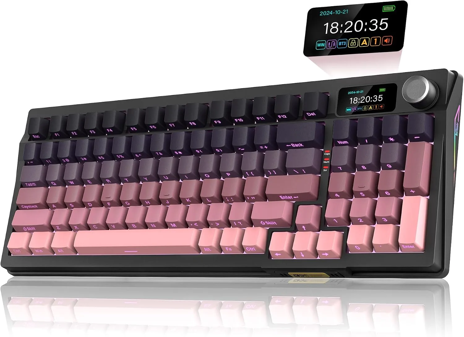 Teclado Gamer RedThunder K95 Wireless Mecánico Rosa Degradado