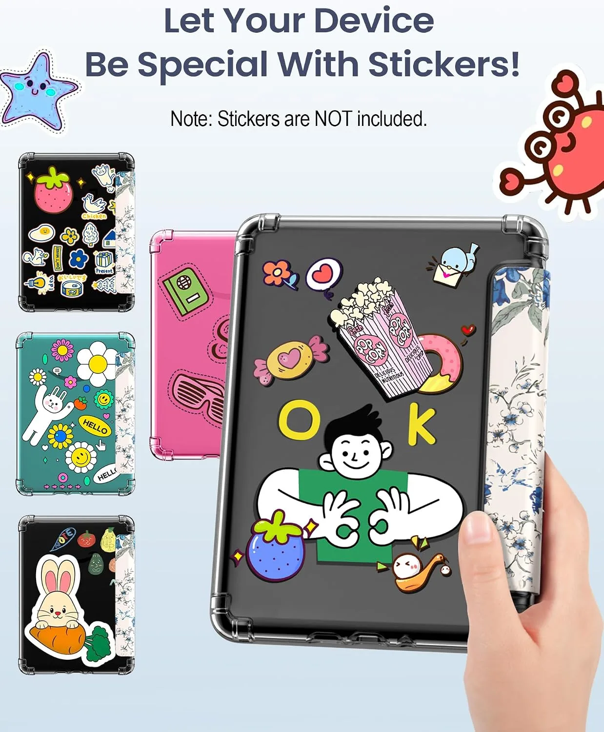 MoKo Case for 7" Kindle Paperwhite 12th Gen & Colorsoft 2024, Blue Floral