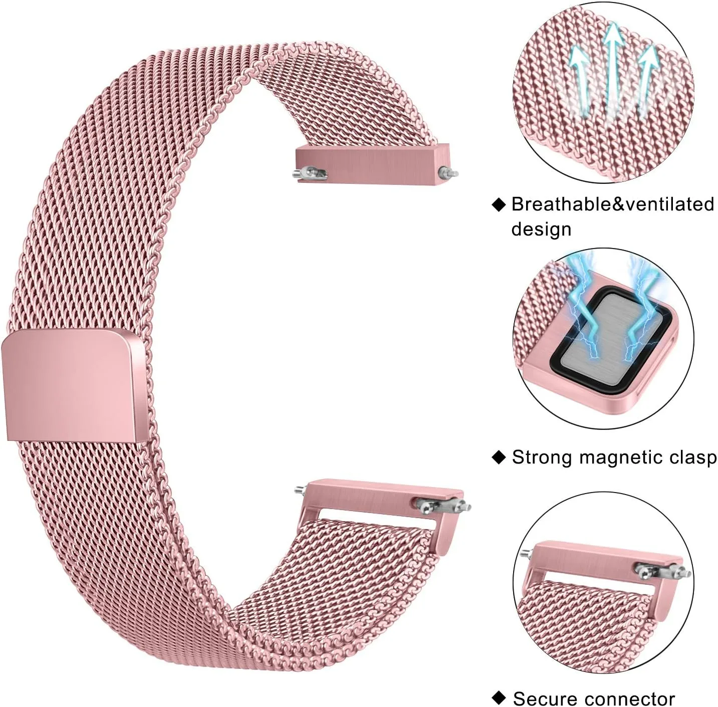 Watch Bands 20mm 22mm Quick Release Watch Strap, Stainless Steel Mesh Replacement Strap for Women Men