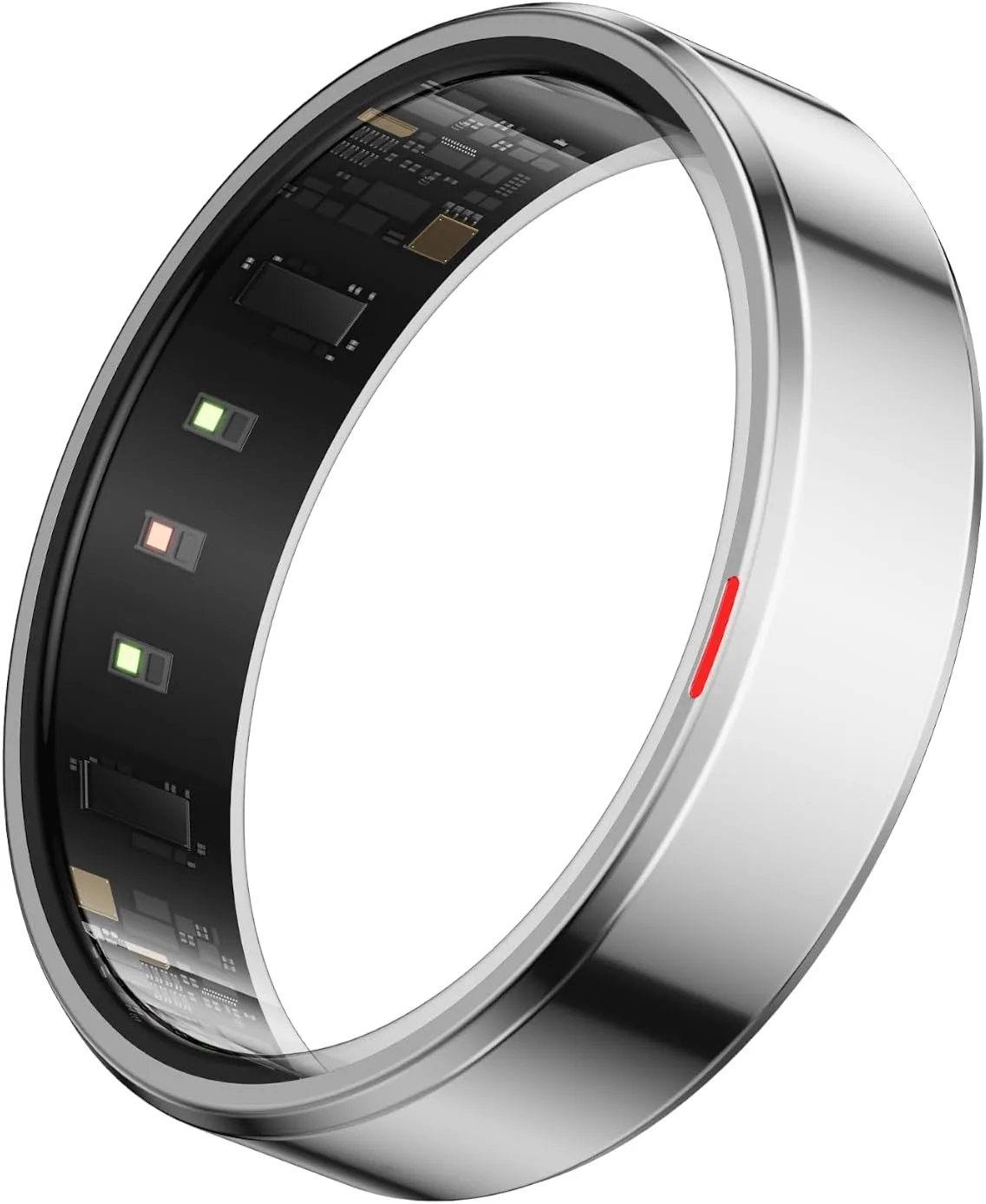 POBOVi Gen 2 Titanium Smart Ring, Silver, Polished, Size 9