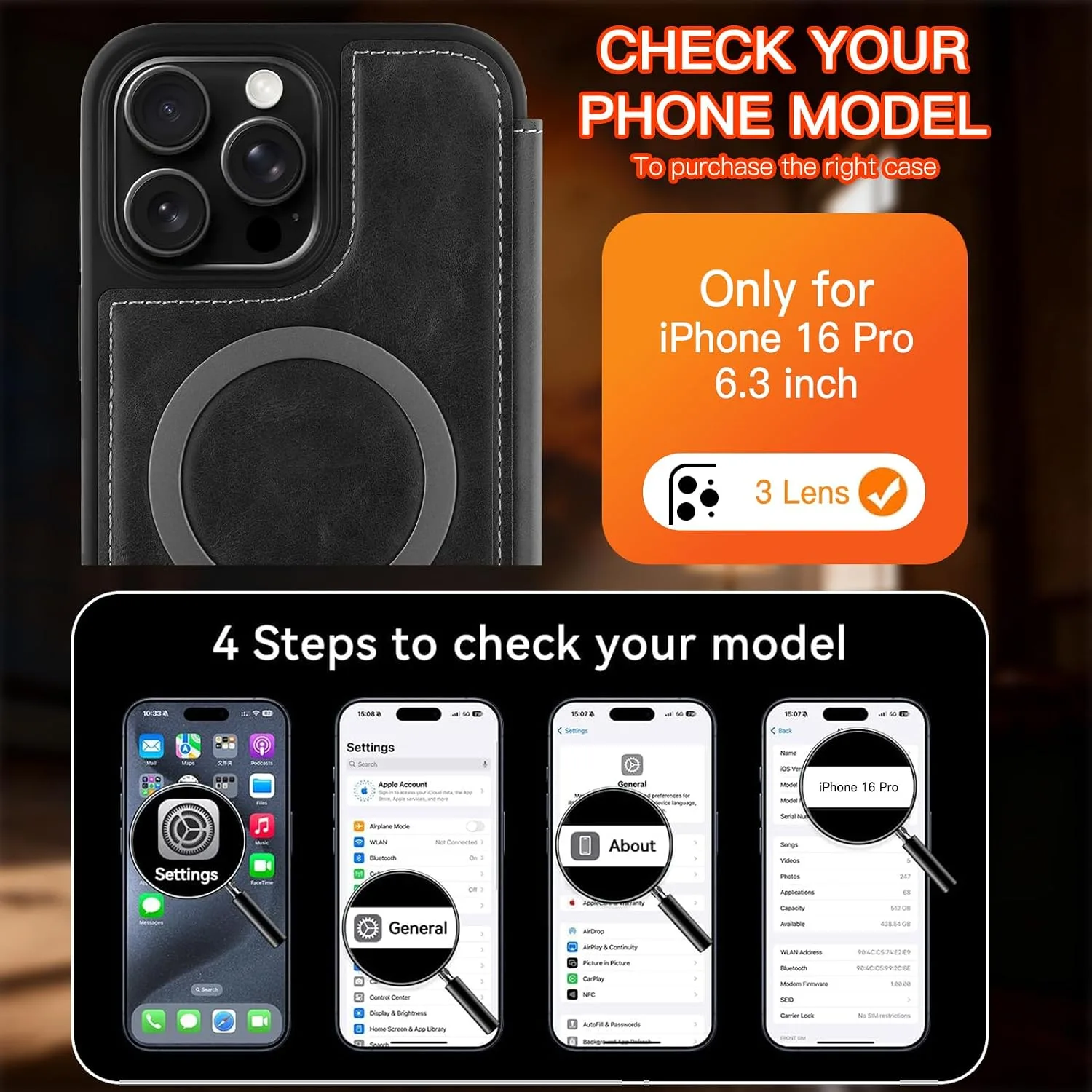 Wallet Phone Case Crafted for iPhone 16 Pro Grey