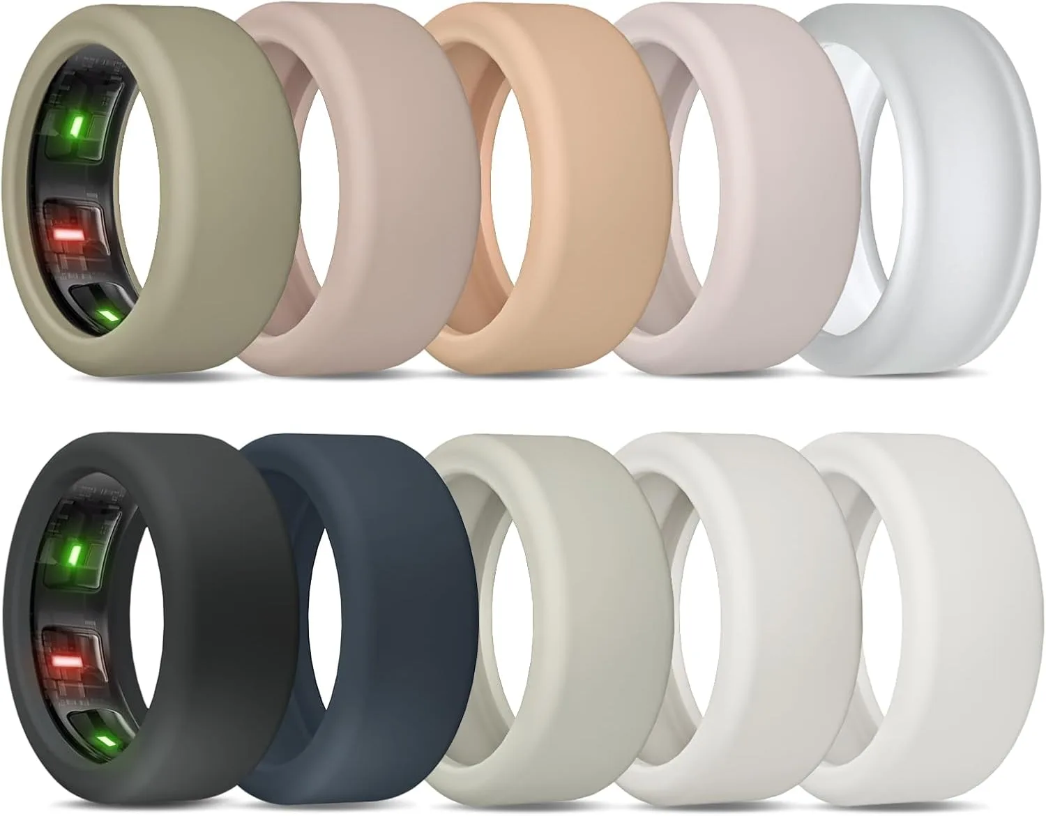 NewJourney Compatible with RingConn Gen 3 /Gen 2 /Gen 2 Air Cover, Anti-Scratch Elastic Silicone Protector for Ring Conn