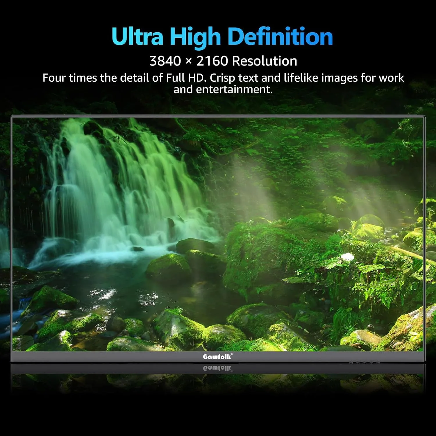 Gawfolk 32 Inch 4K Curved Monitor 60Hz, UHD PC Monitor Built-in Speakers