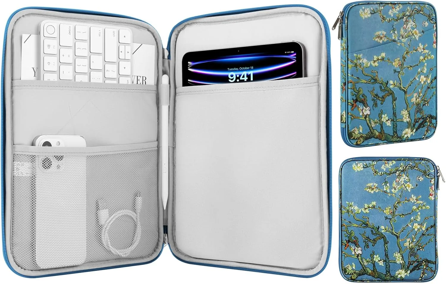 Funda para tablet MoKo 9-11 pulgadas con bolsillo para accesorios
