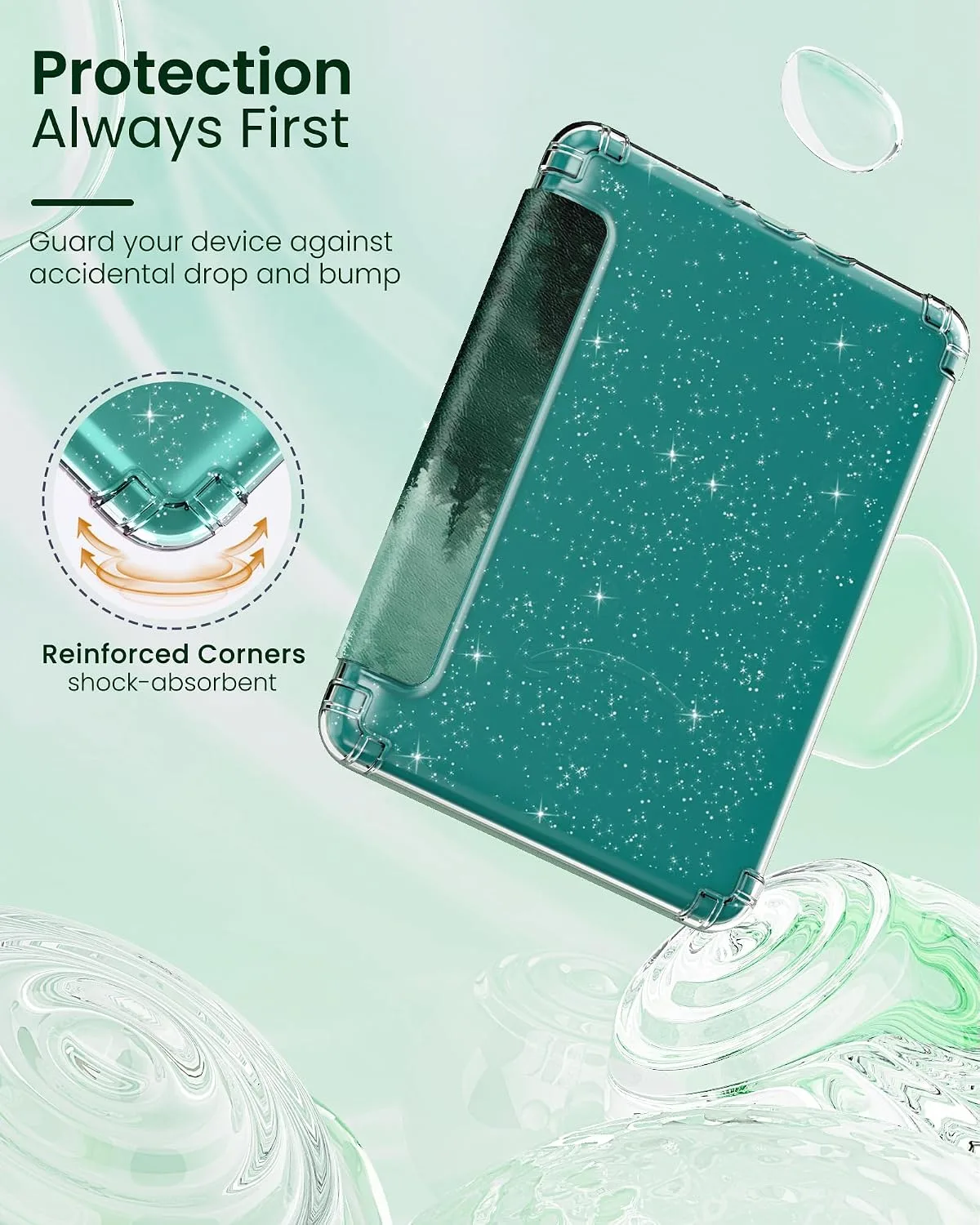 MoKo Case for 7" Kindle Paperwhite 12th Gen & Colorsoft 2024, Green Forest