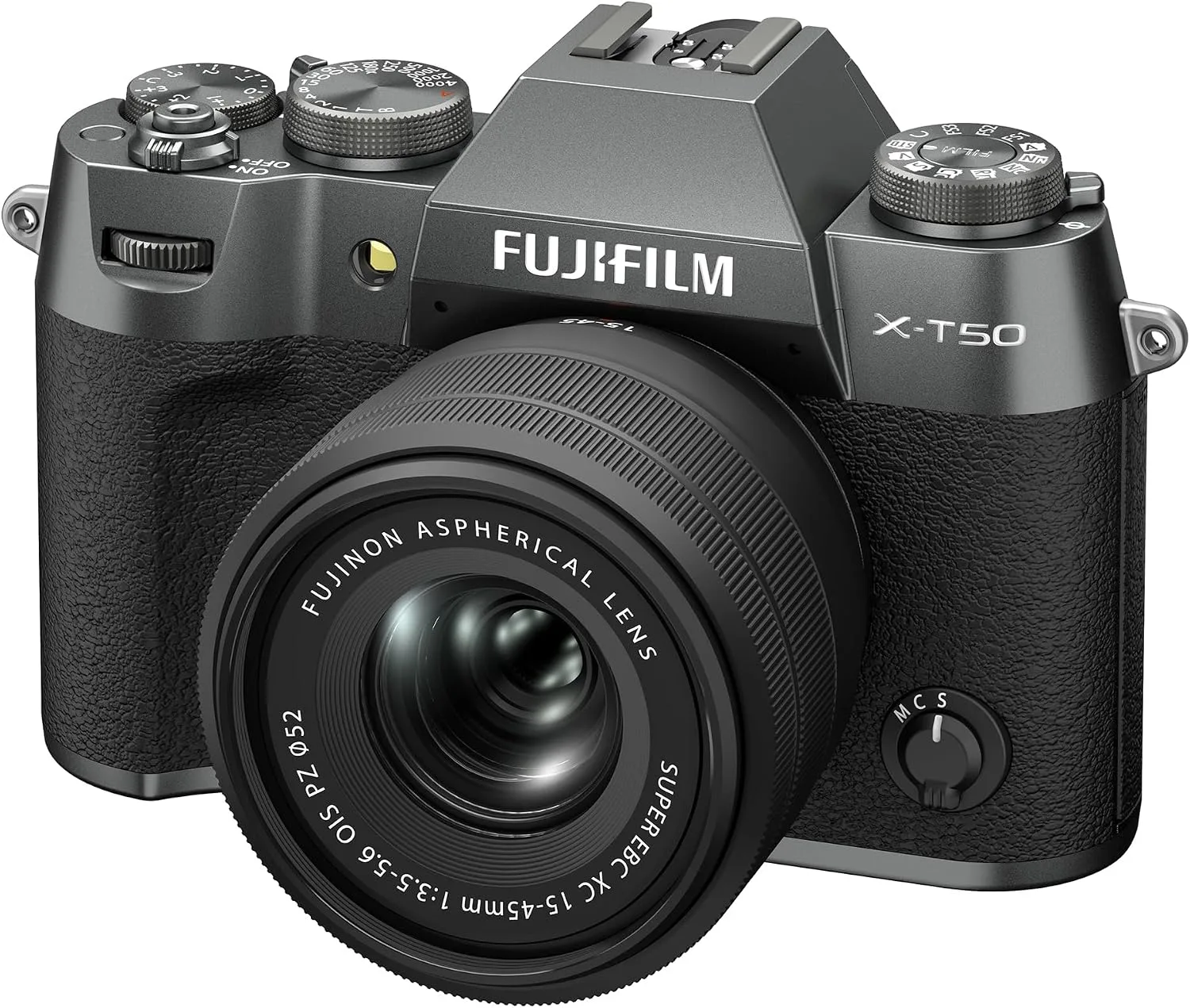 Fujifilm X-T50 Mirrorless Digital Camera XC15-45mmF3.5-5.6 OIS PZ Lens Kit - Charcoal Silver