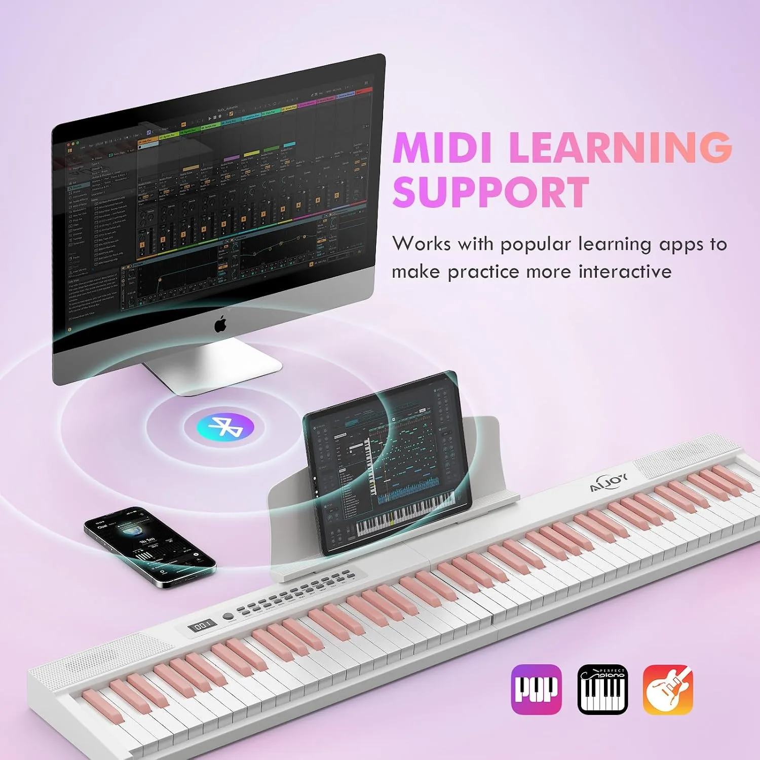 AiJoy 88-Key Magnetic Split Portable Piano with Velocity-Sensitive Keys