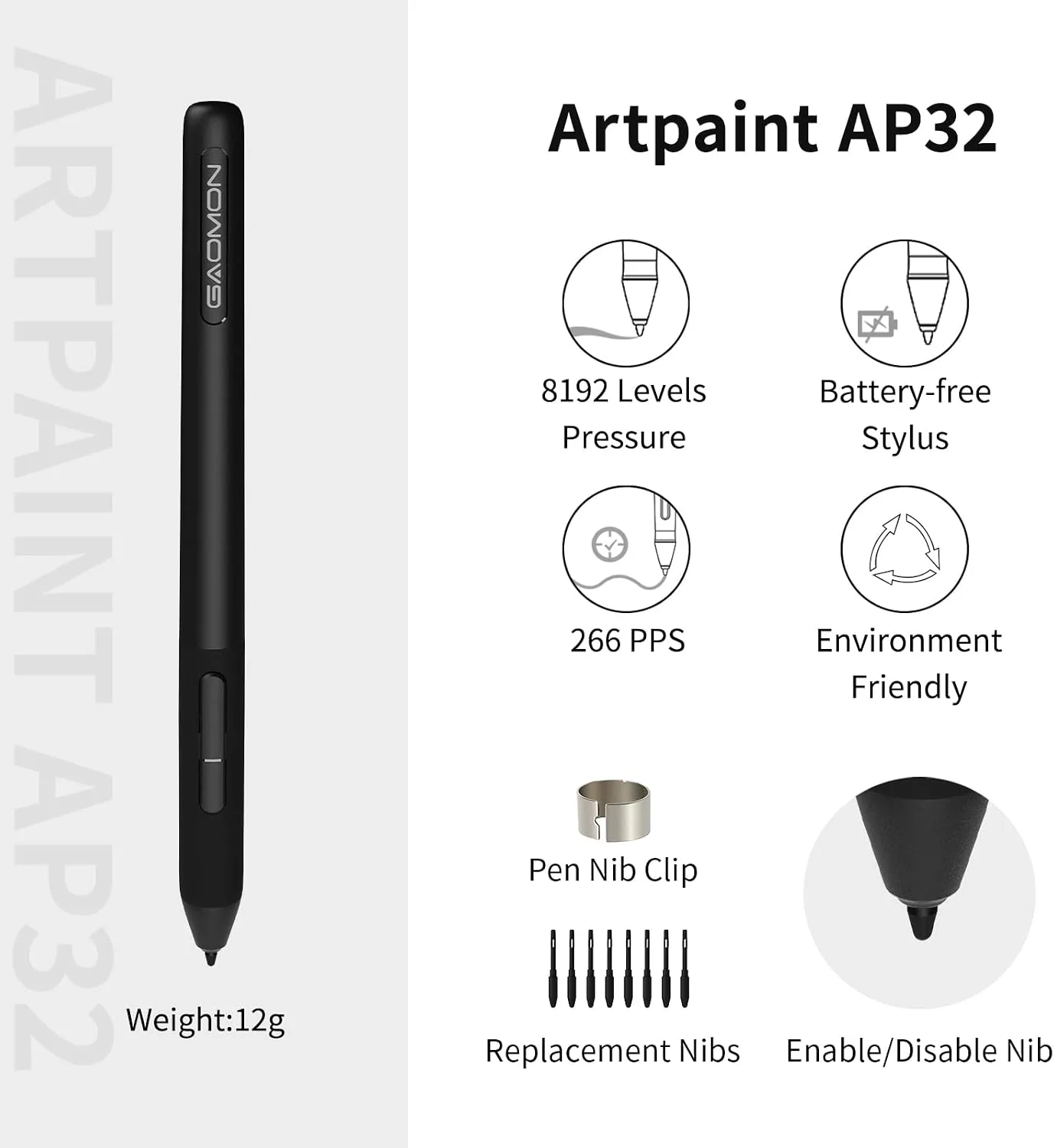 GAOMON S620 Graphics Drawing Tablet, 6.5x4, 8192 Pressure & 4 Hot Keys