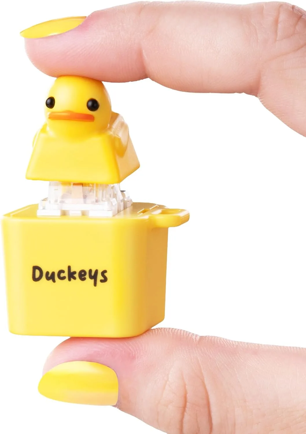 Duckeys Quacking Fidget Toy with Lights (Yellow), Hilarious Quacking Sound, USB-C Rechargeable, Keychain Portable