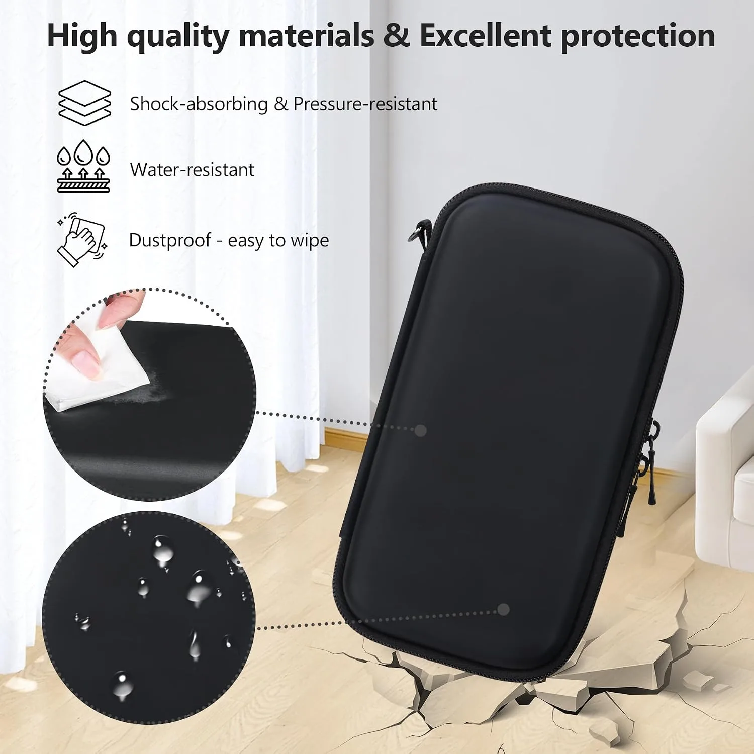 Supmay Hard Carrying Case Compatible with Nintendo DS Lite NDSL, Gameboy Advance Games Storage Holder Travel Bag with Mesh Pocket for USB Charging Cable, Stylus, Earphones, Game Cartridge, Black