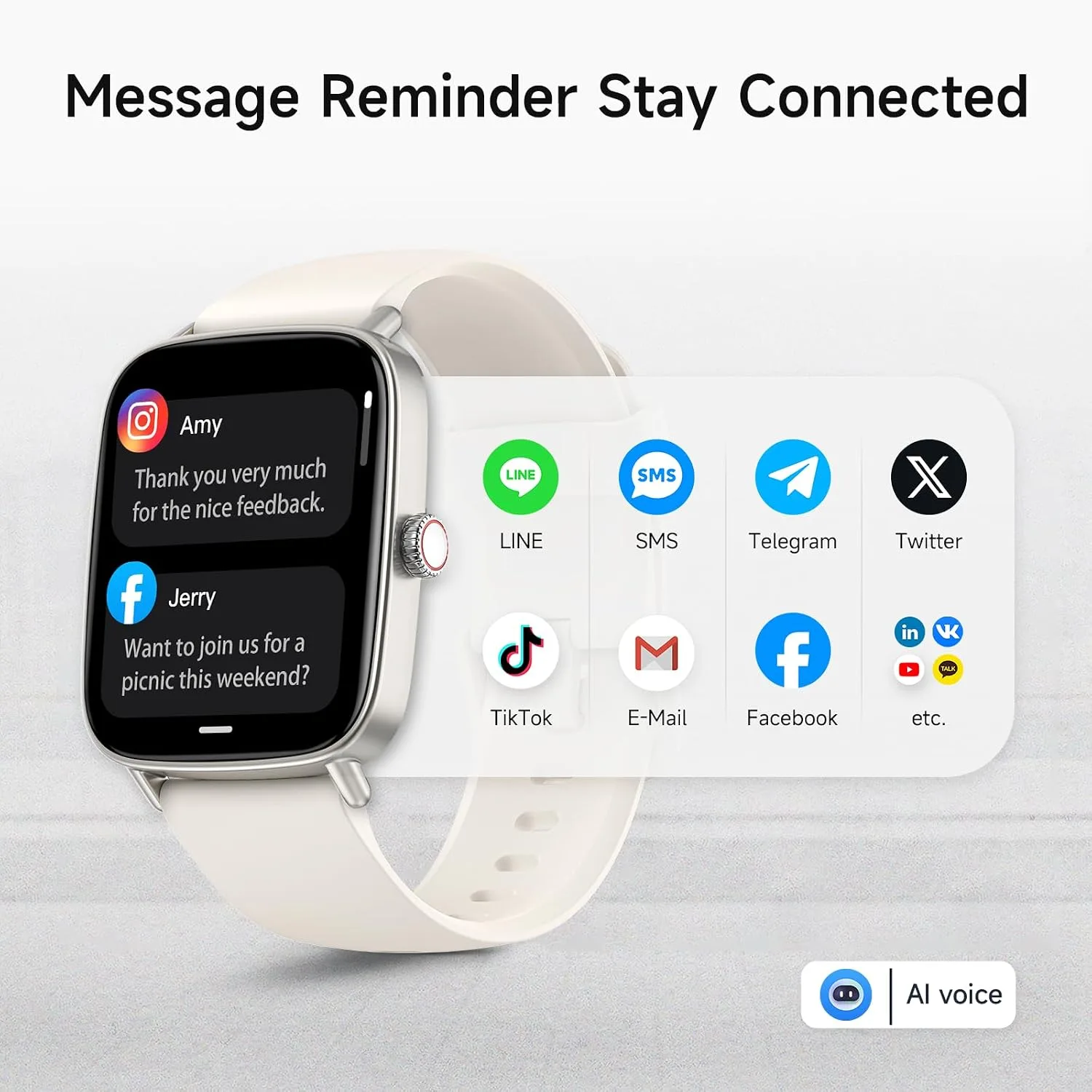 Smart Watch for Women, 1.85" HD Smartwatch Compatible iPhone/Samsung/Android (Answer/Make Calls), 100+ Sport Modes Fitness Tracker with Heart Rate/Sleep/Step Monitor, IP68 Waterproof (Beige)