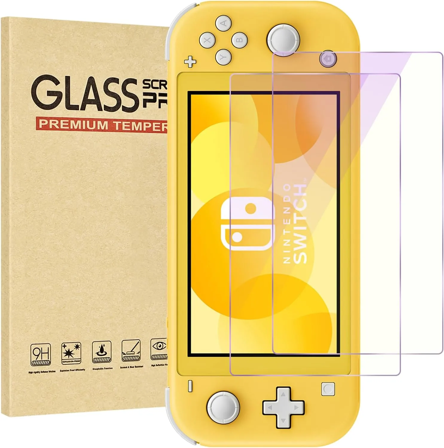 Protector de pantalla Jngnpn para Switch Lite 2019 5.5 pulgadas 2 unidades filtro luz azul