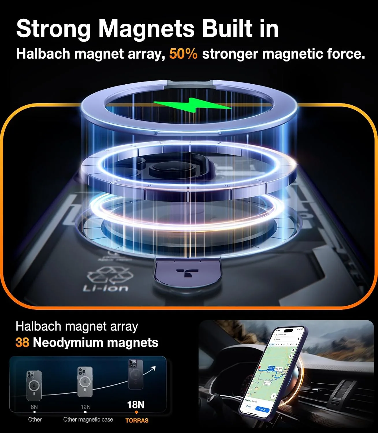 TORRAS Magnetic Ostand for iPhone 15 Pro Max Case, [Military Grade Drop Tested][Compatible with MagSafe][Build in Kickstand] Translucent Hard Back Soft Edge Anti-Fingerprint 6.7" 2023, Purple