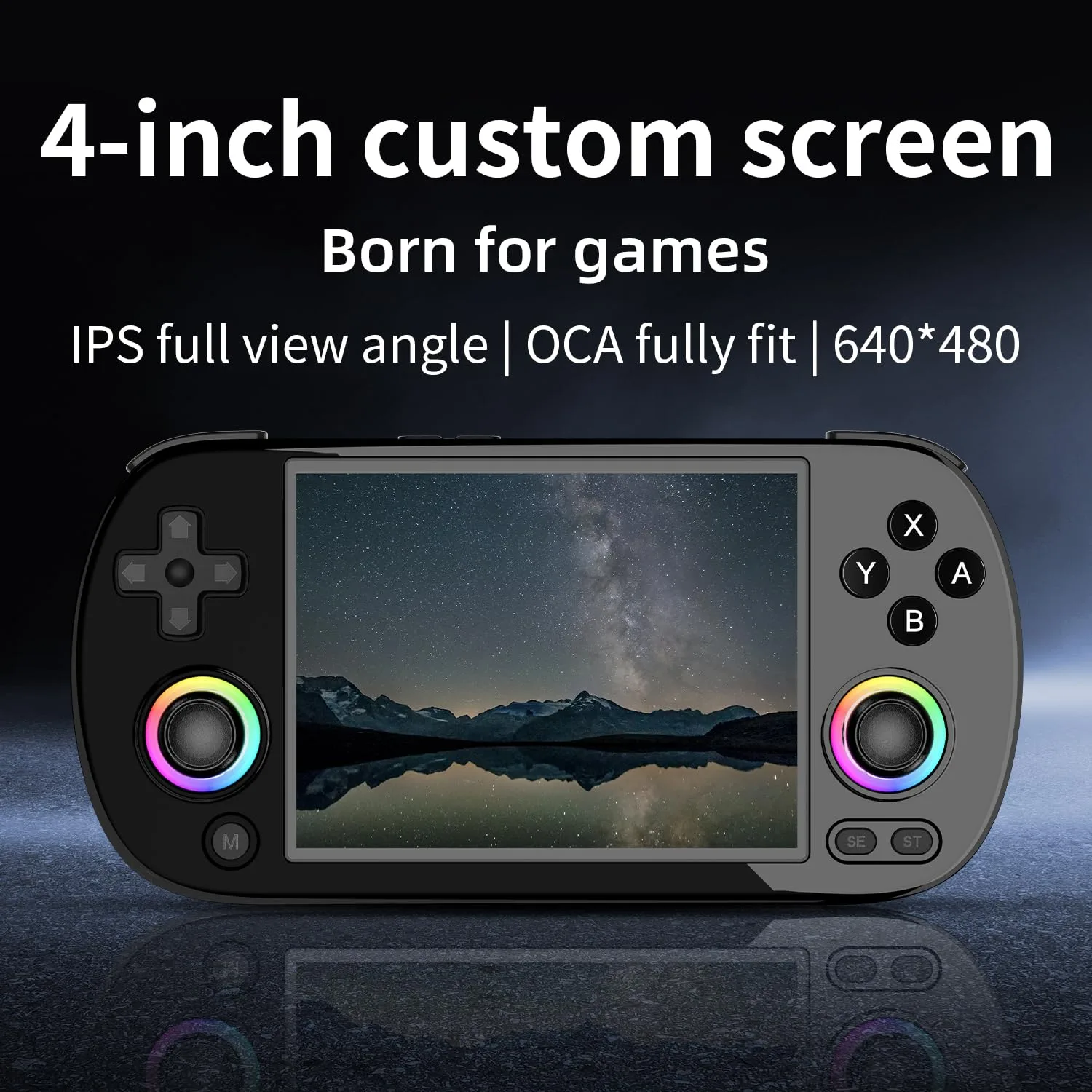 Anbernic RG40XX H Retro Handheld Game Console RG40XXH Portable Game Console 4'' IPS Screen Linux System 64G TFCard Preloaded Games 5000+ RG40XX H Supports HDMI TV Output 5G WiFi Bluetooth 4.2 Black