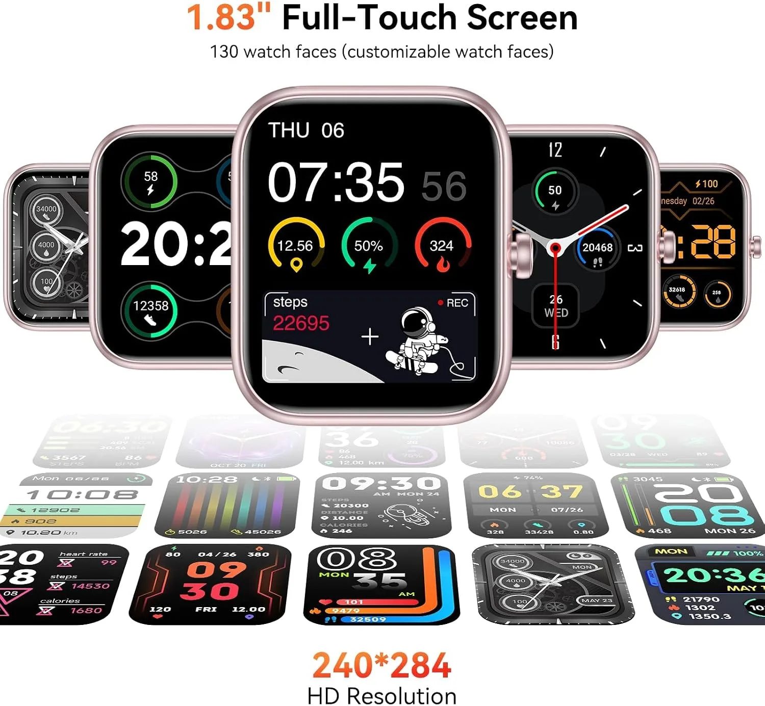 Smart Watch with Alexa Built-in, 1.83" HD Touchscreen Fitness Tracke