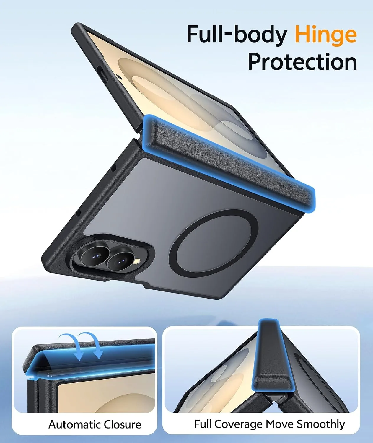 FNTCASE for Samsung Galaxy Z Fold 8 Case Fit for MagSafe Black