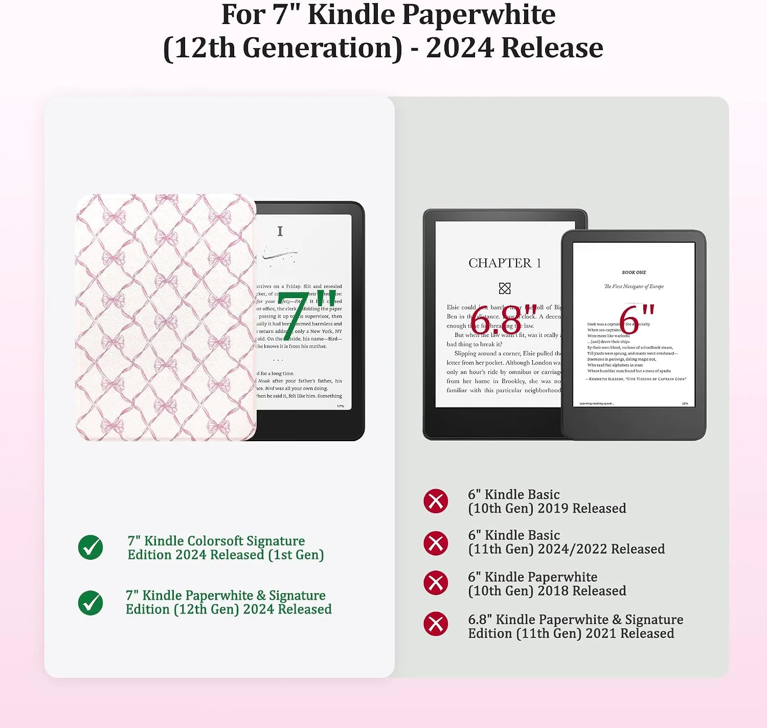 SESENSE Magnetic Case for 7'' Kindle Paperwhite 12th Gen 2024 & Colorsoft