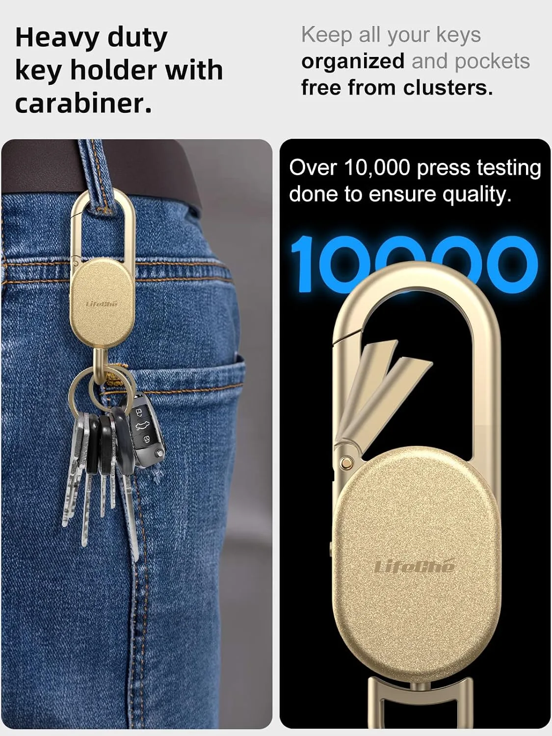 Find My Key Finder, Stainless Steel Keychain, Rechargeable Tracker