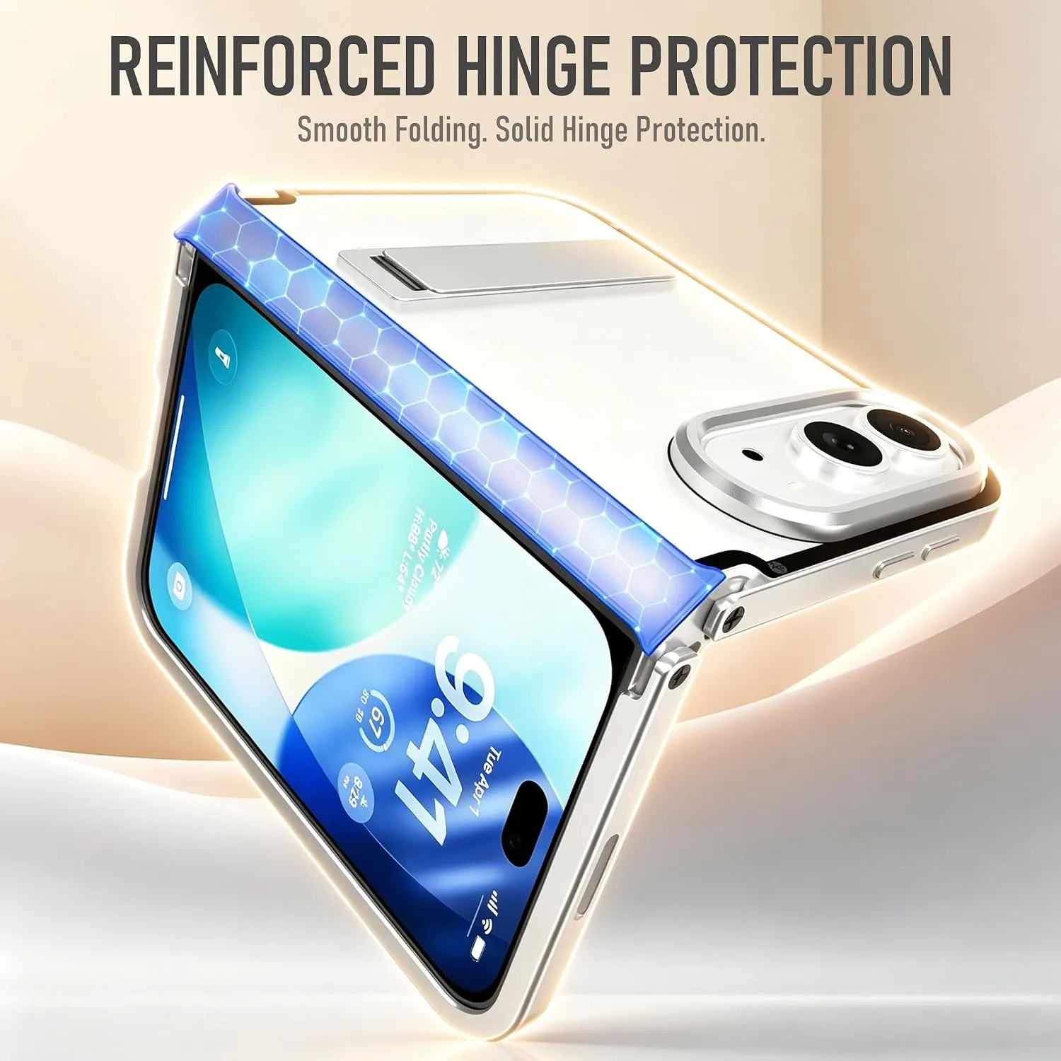 JIAONASHlJlA Aluminum Metal Case for iPhone Duo-Full Hinge Guard-Blue