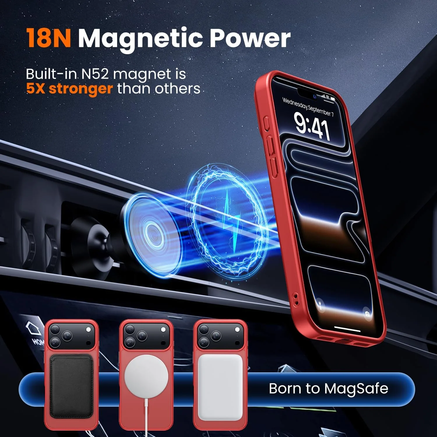 toushion 3 in 1 for iPhone 17 Pro Case Matte Red