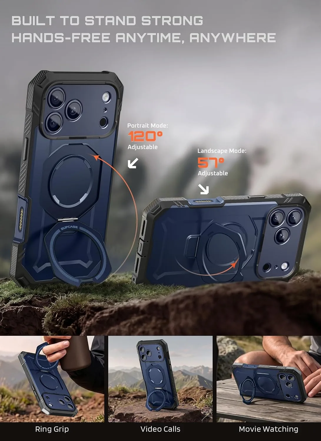 SUPCASE for iPhone 18 Pro Case/iPhone 17 Pro Case, Glass Protector, Azure