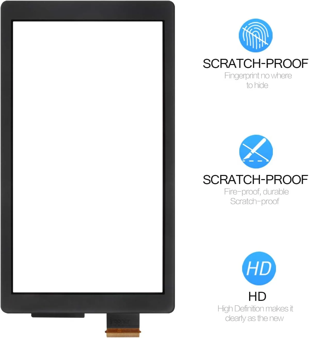 A-MIND Touch Screen for Nintendo Switch Lite Only，Front Touch Panel Replacement Parts Repair Set，With Tool Repair Kit + Screen Protector (Gray)