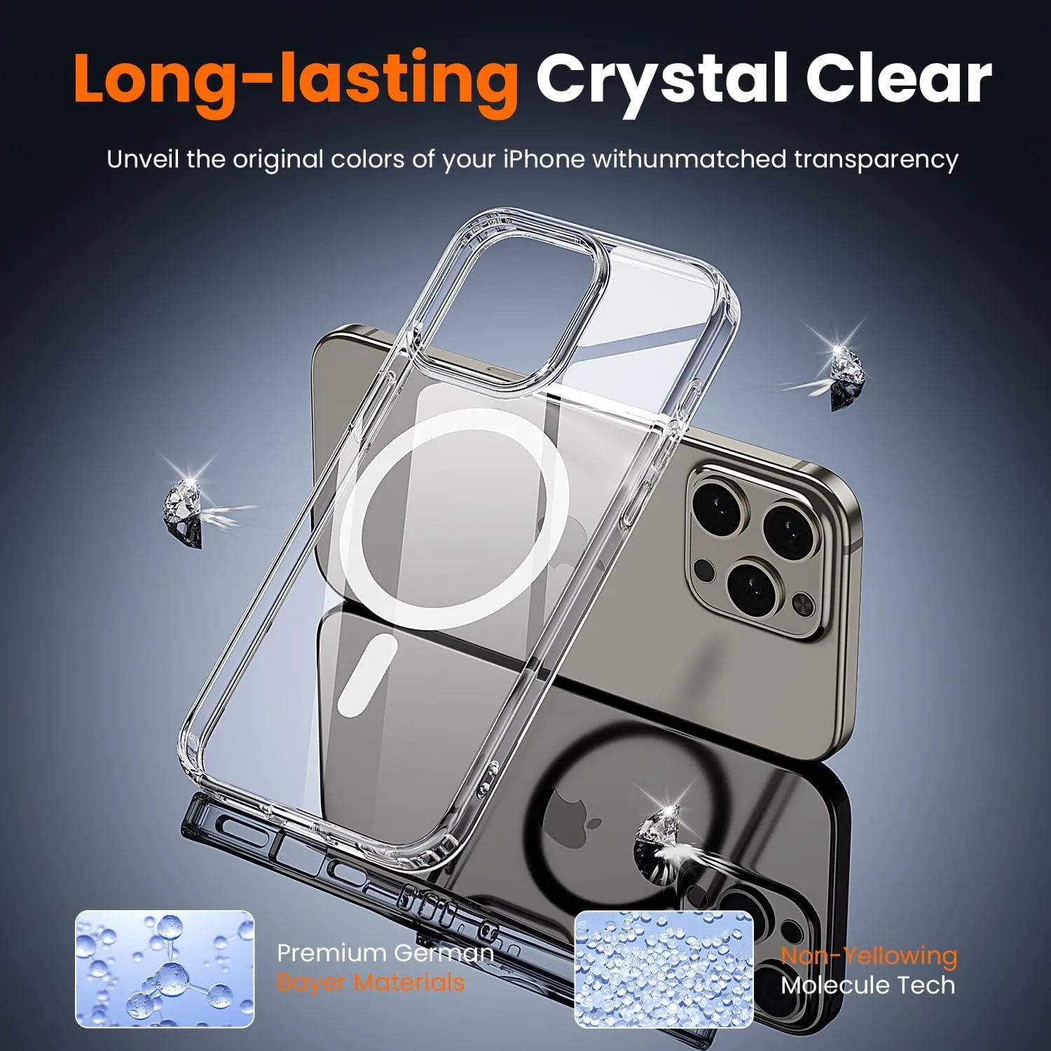 toushion 3 in 1 for iPhone 15 Pro Max Case Clear