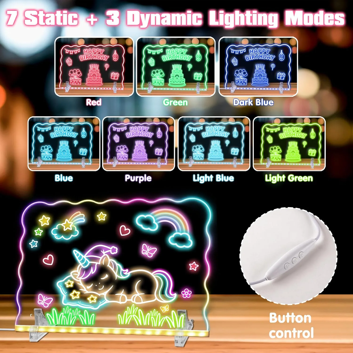 13" Led Light Up Drawing Board for Kids, Art Toy Gifts for Age 3-12