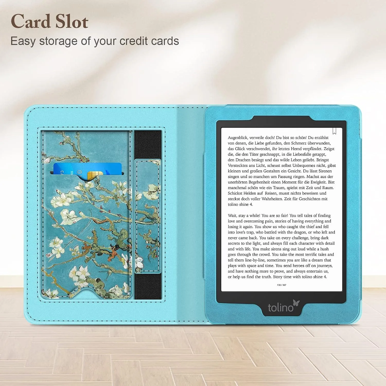 Fintie Stand Case for 6" Kobo Clara Colour/Kobo Clara BW/2E, Blossom