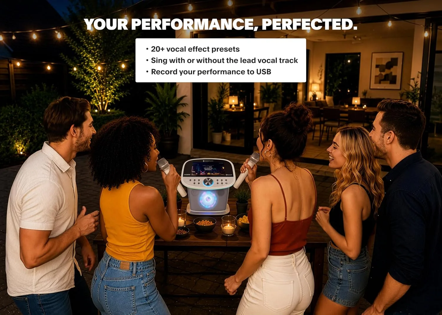 Singing Machine Karaoke Machine Screen, WiFi, Music Apps, 2 Microphones